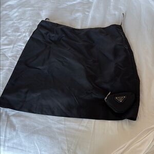 Prada Black Skirt with Logo Detail